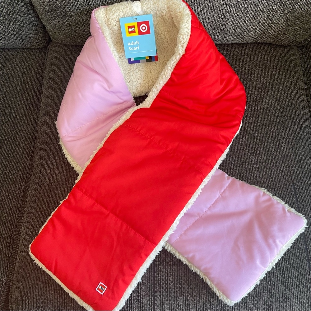 Lego Pink & Red puffer  Scarf